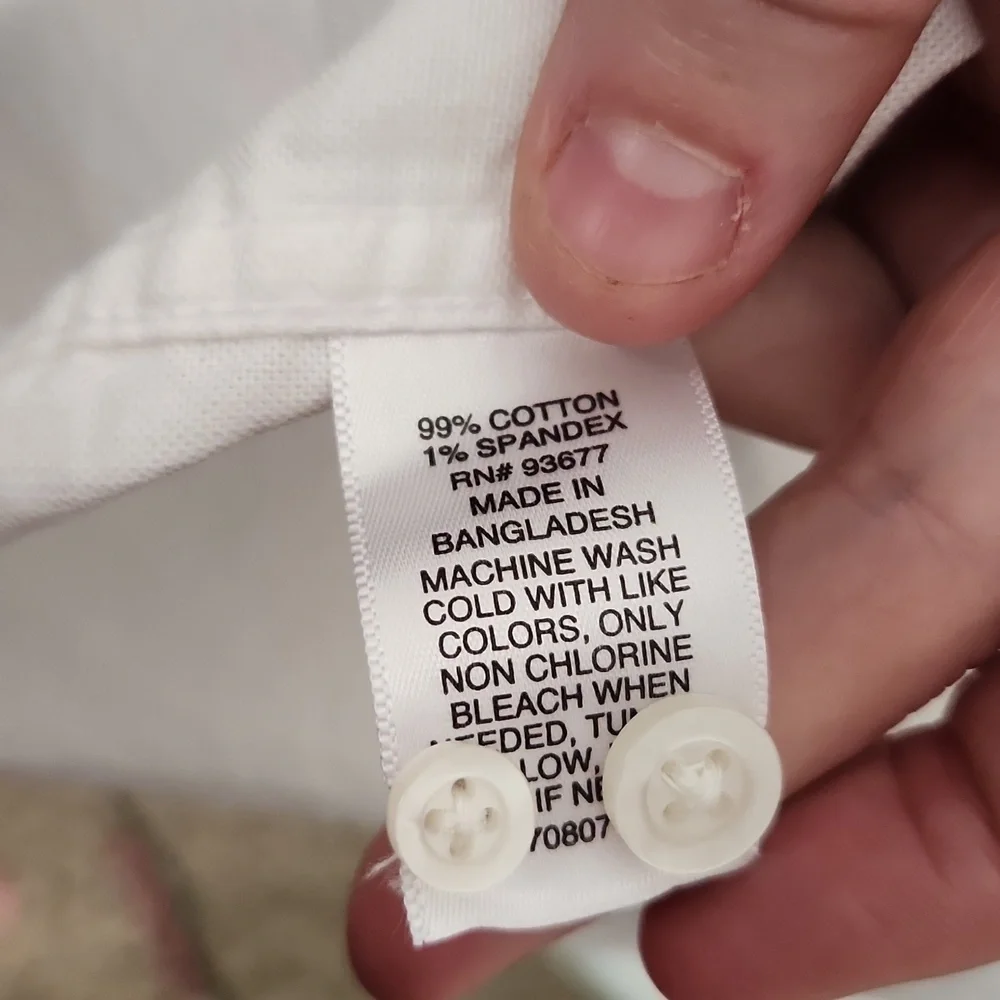 Mutual Weave, white button down Oxford shirt, size XXL - Picture 5 of 6